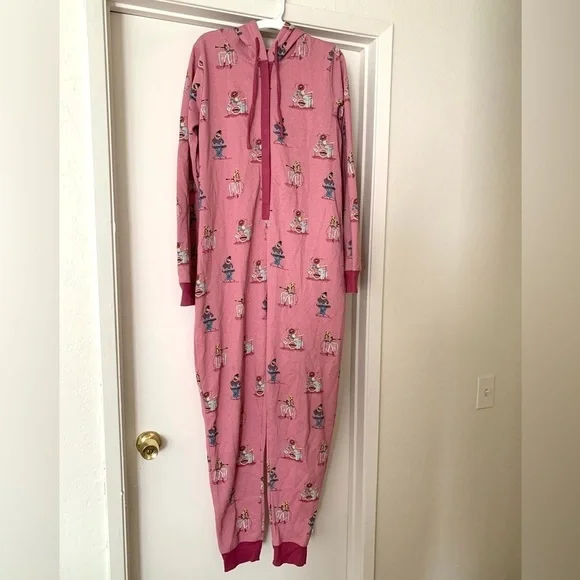 Disney Slumber Collection Munki Munki Onesie Pajama Suite Jumpsuit Pink Medium - Picture 2 of 14